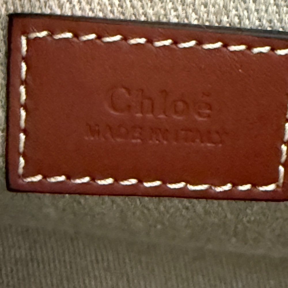Chloe Cream and Brown Canvas Small Tote - Picture 6 of 16